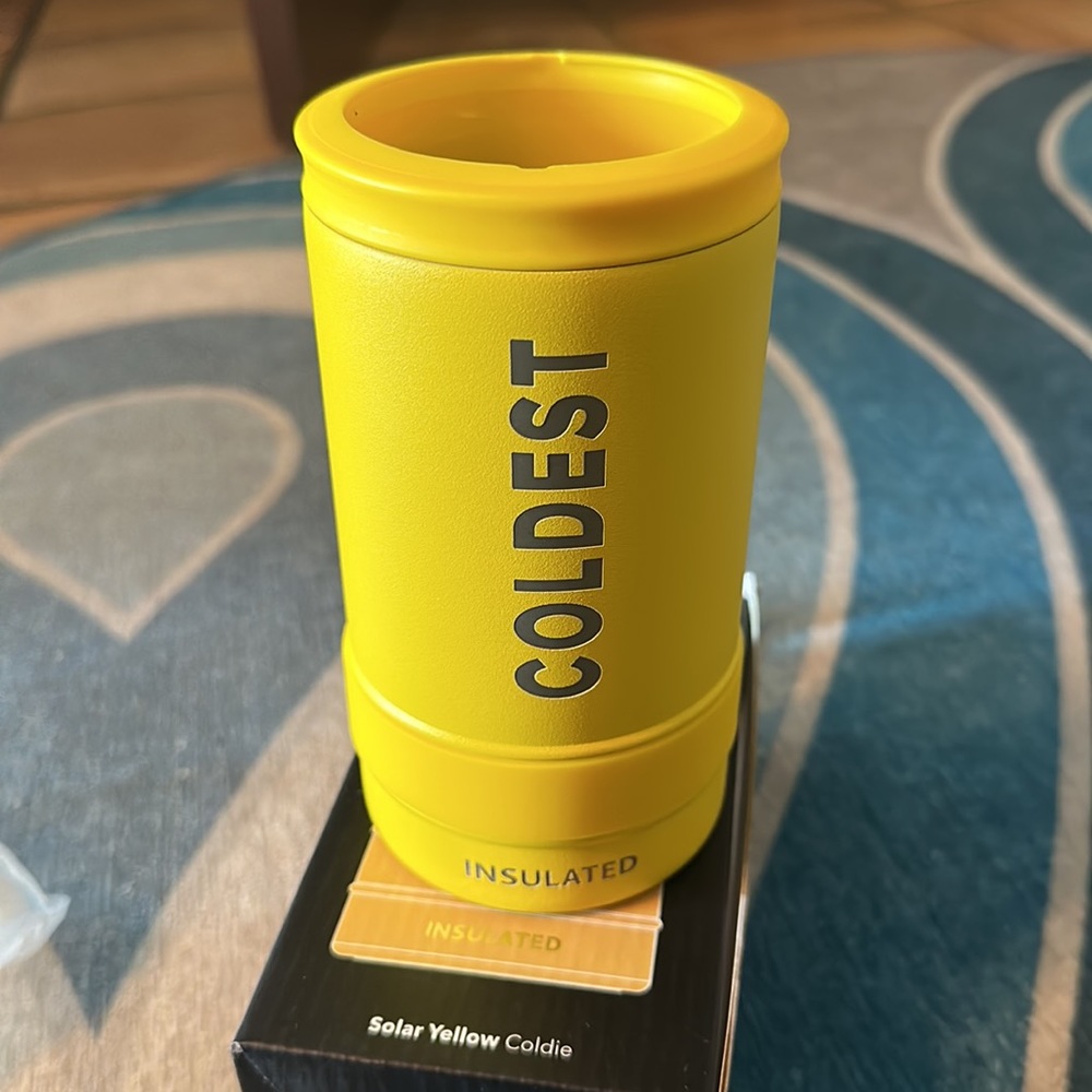The Coldest Water 16oz. Slim Solar Yellow Coldie. New in Box! - Picture 4 of 5